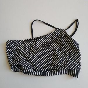 La Blanca Womens Bikini Top Striped One Shoulder Swim Size 4